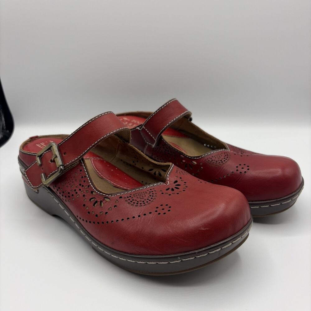L’artiste Spring Step Women’s Mule Clog Shoe Red Maryjane Aneria EU 40 Good